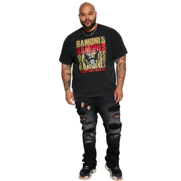 Ramones 1991 Australian Tour Repeat Logo T-Shirt 90's Retro Vintage - Picture 4 of 6